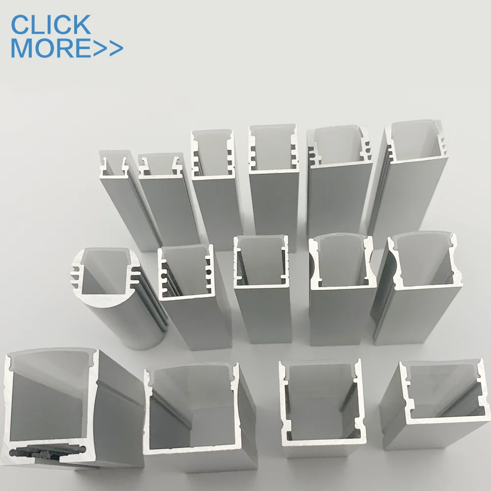 BOKUN High Alu 1m 2m 3m Square Round Silver Black Customize Color Surface Mount Aluminum Profile for Light