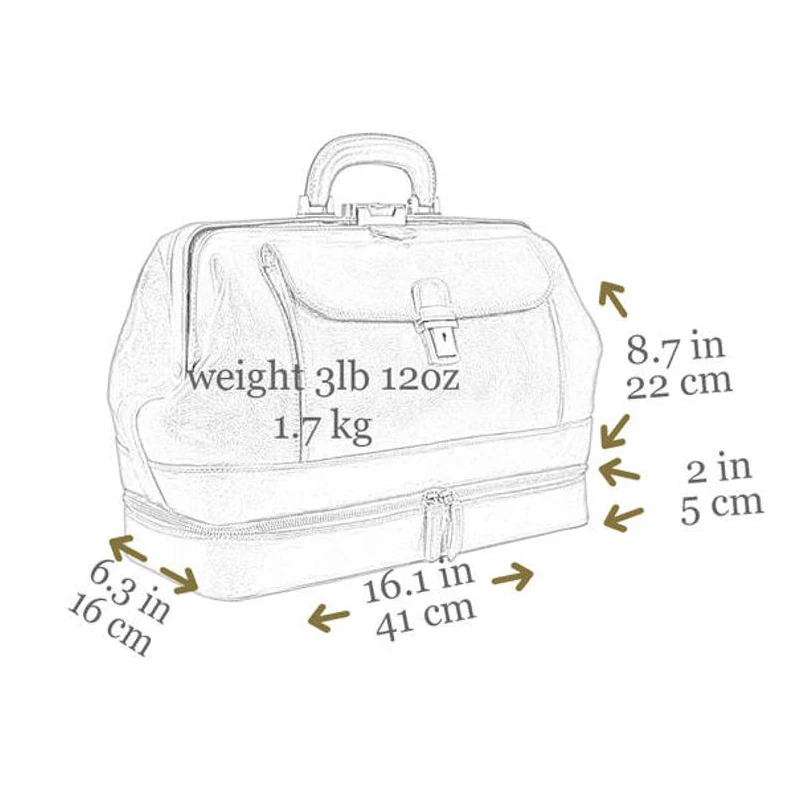 
Doctor Bag Unsix Easy To Clean Large Capacity Leather Doctor Bag 