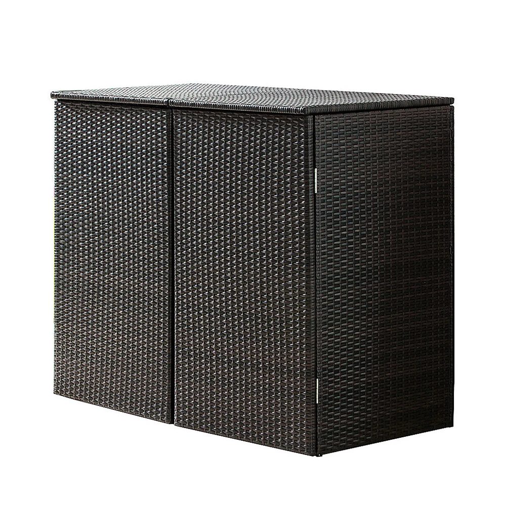 City Squares Environmentally Friendly Beautiful and Timeless Design Materials Steel Frame Rattan Rubbish Trash Can Cover