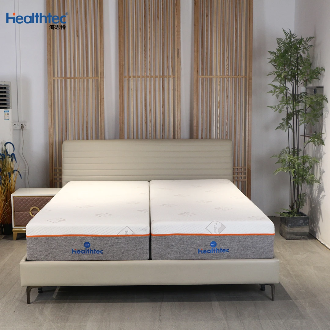 Luxury custom king size split hidden electric smart integrated adjustable bed frame with mattress
