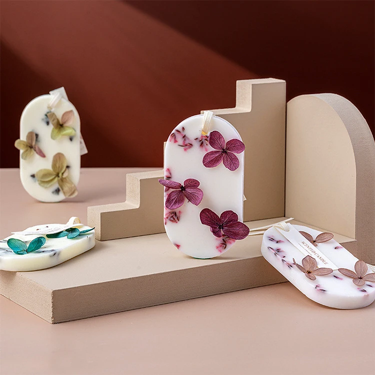 Wholesale Home Fragrance Handmade Dried Flower Scented Candle Wax Tablets