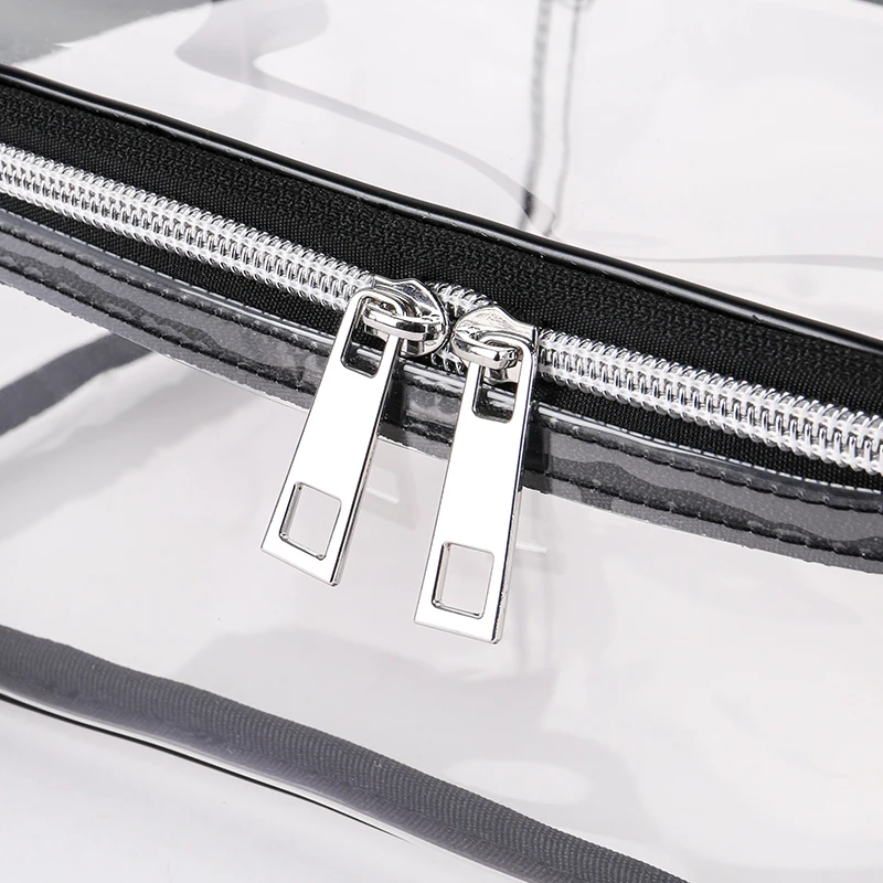 Wholesale Cute Makeup Organizer Soft Large Capacity Zipper Transparent Large Clear Travel Eco-friendly PVC Cosmetic Bags