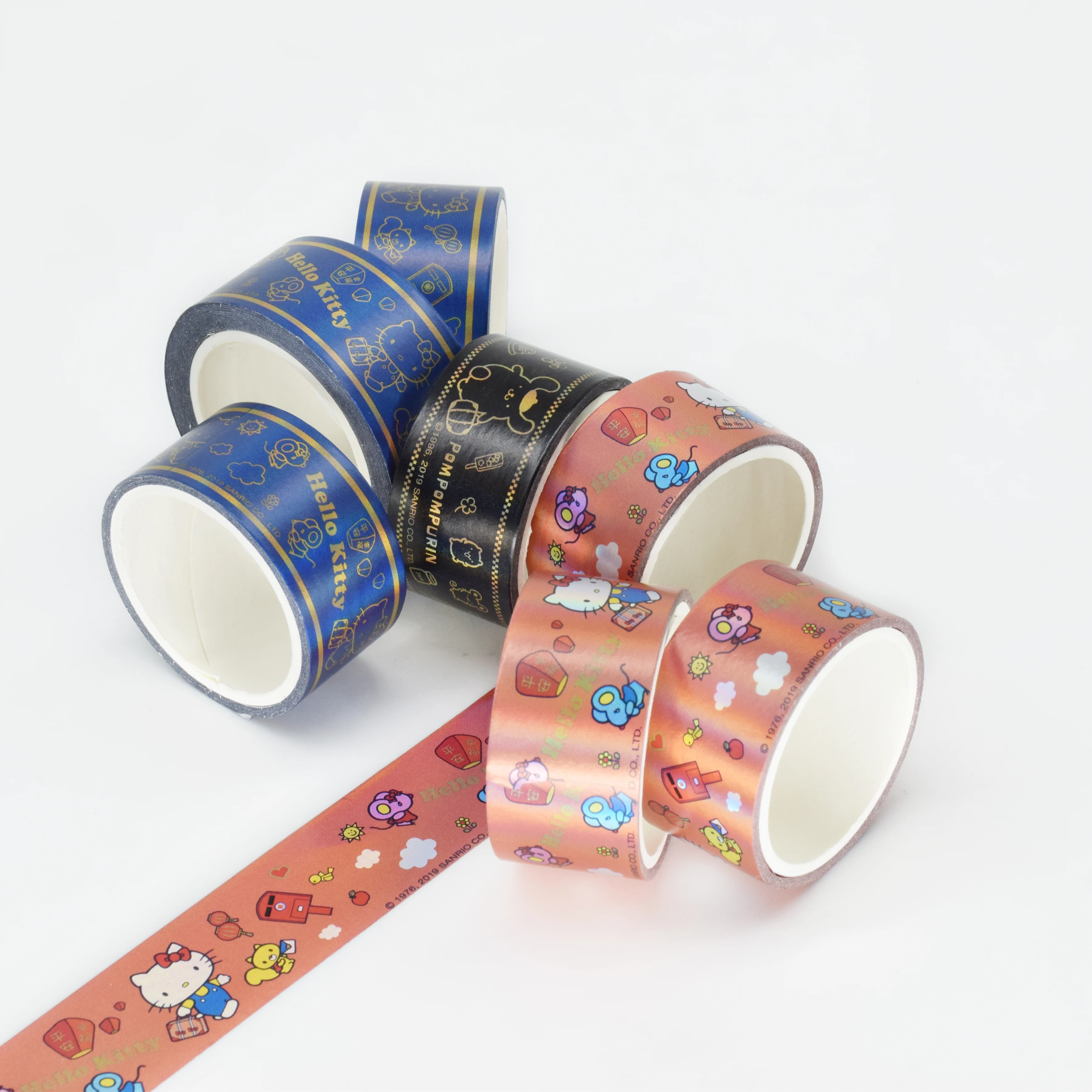 MOQ 100 Rolls Holidays Decor washi masking Paper Tape, Foil Laser 15mm Paper Custom Tape