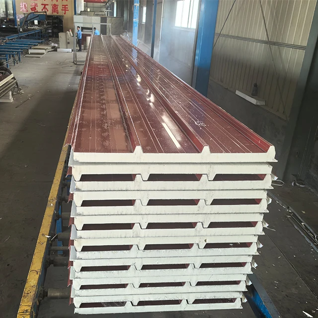 China Supply colour steel plate Sandwich wall and roof panels eps rock wool PIR or PU foam panels