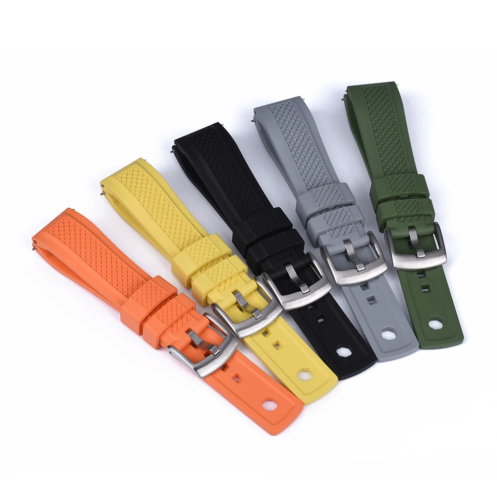 JUELONG 48 Hours Summit Fluorine Rubber Watch Strap 20mm 22mm Dive Quick Release FKM Rubber Watch Band