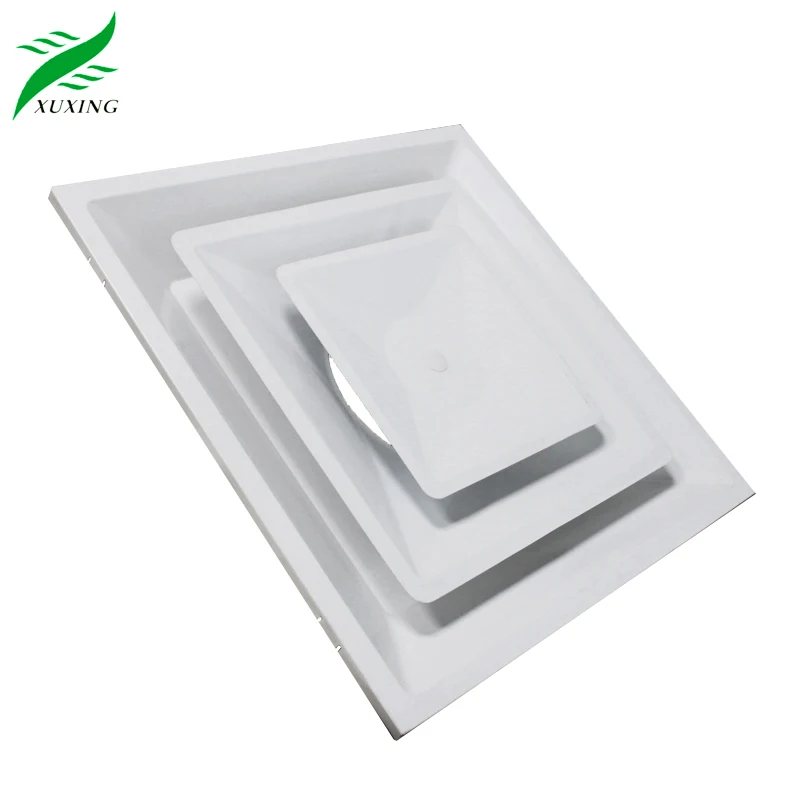 Hvac Ventilation Metal Decorative 2-Cone Panel Air Vent Diffuser Square Flat Ceiling Air Diffuser