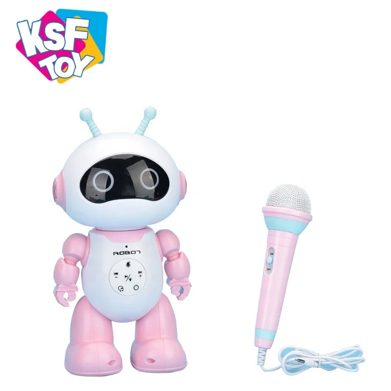 mode magic voice clear sound intelligence kids learning robot toy with singing microphone