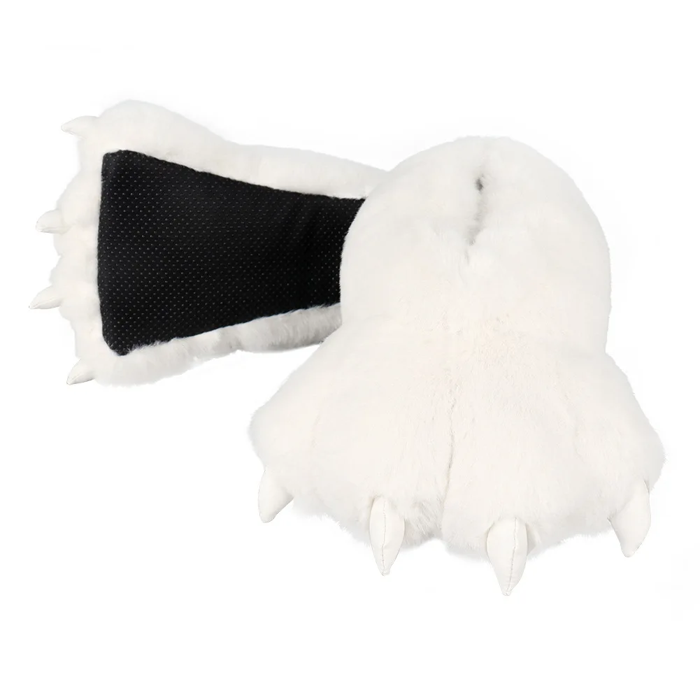 Wholesale Winter Custom Claw Plush Funny Shoes Paw Slippers Stuffed Animals Plush Slippers
