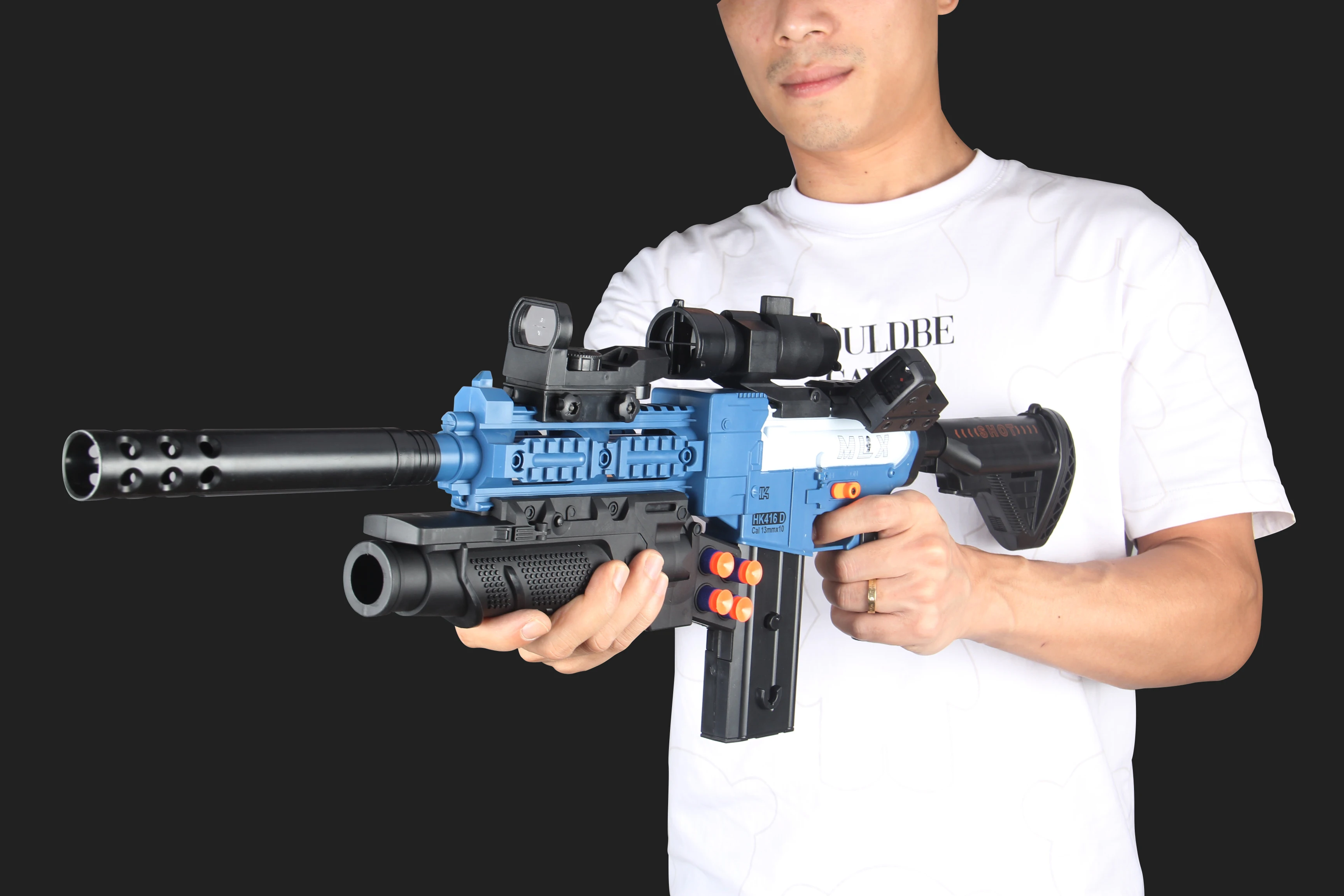 2022 NEW 416 Fully Auto  Soft Bullet Air Gun Kid Toys Shooting Game  With Telescopes Gun Toy