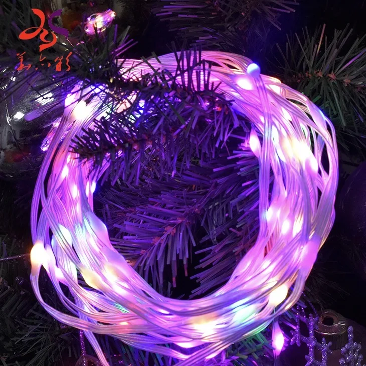 Fast Delivery Fully transparent line Multi Color RGB Point control light string waterproof led
