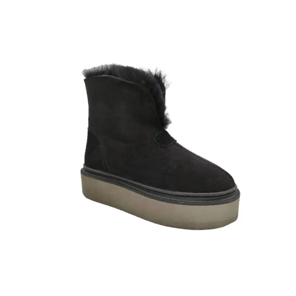 Wholesale Shoes For Ladies New Styles Winter Genuine Leather Fabric Comfortable Snow Boots