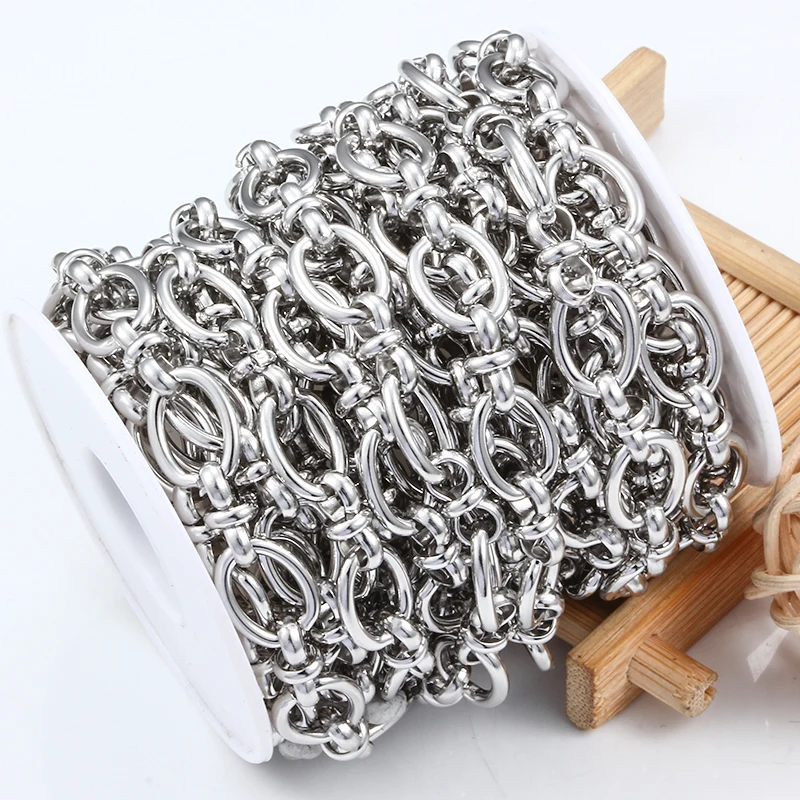 Handmade Titanium Stainless Steel Chain For Women Men Two Size Oval Shape Accept Customization Chains For DIY Jewelry