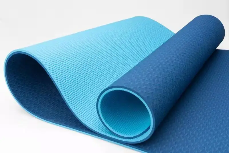 No-slip TPE Yoga Mat Manufacturer Eco-fridenly Yoga & Pilates 6mm OPP Bag Purple Pink Blue Red Black 183cm