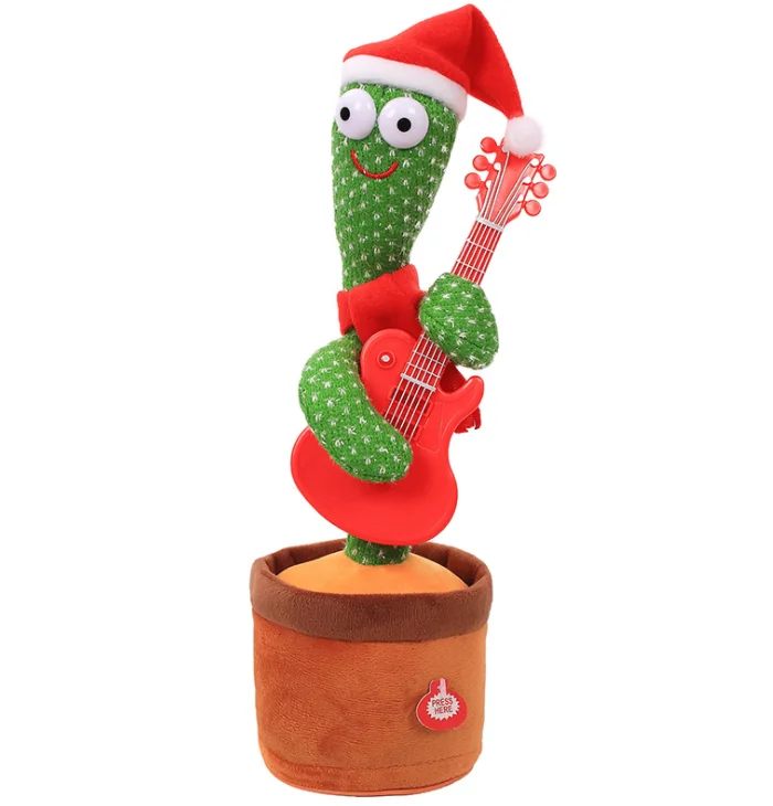 Flowerpot Twisting Dance Cactus Doll Talking Singing Music Dancing Cactus Decorations Cute Stuffed Plush Toy For Halloween Chris