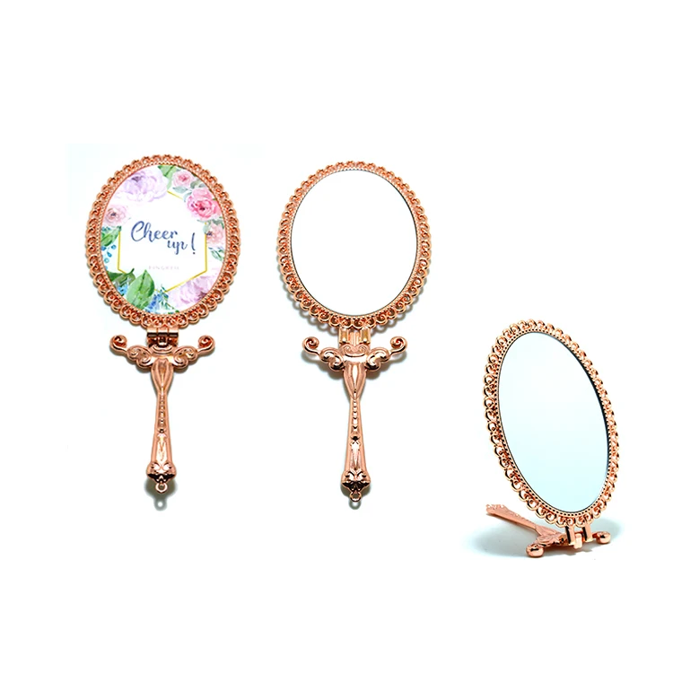 Custom Collapsible Portable Pocket Mirror Rose-gold Make Up Mirror