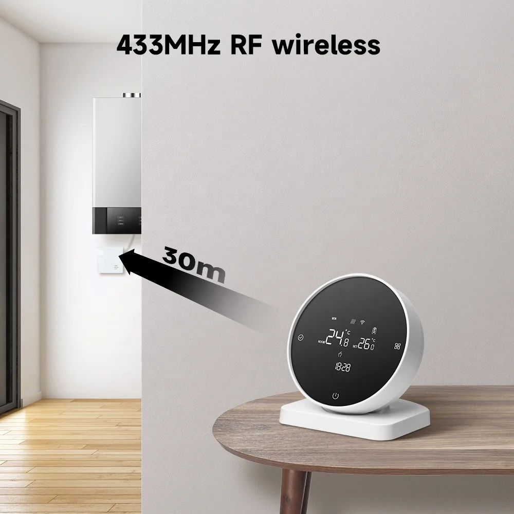 RF wireless Tuya WiFi thermostat free potential dry contact gas boiler heating thermostat