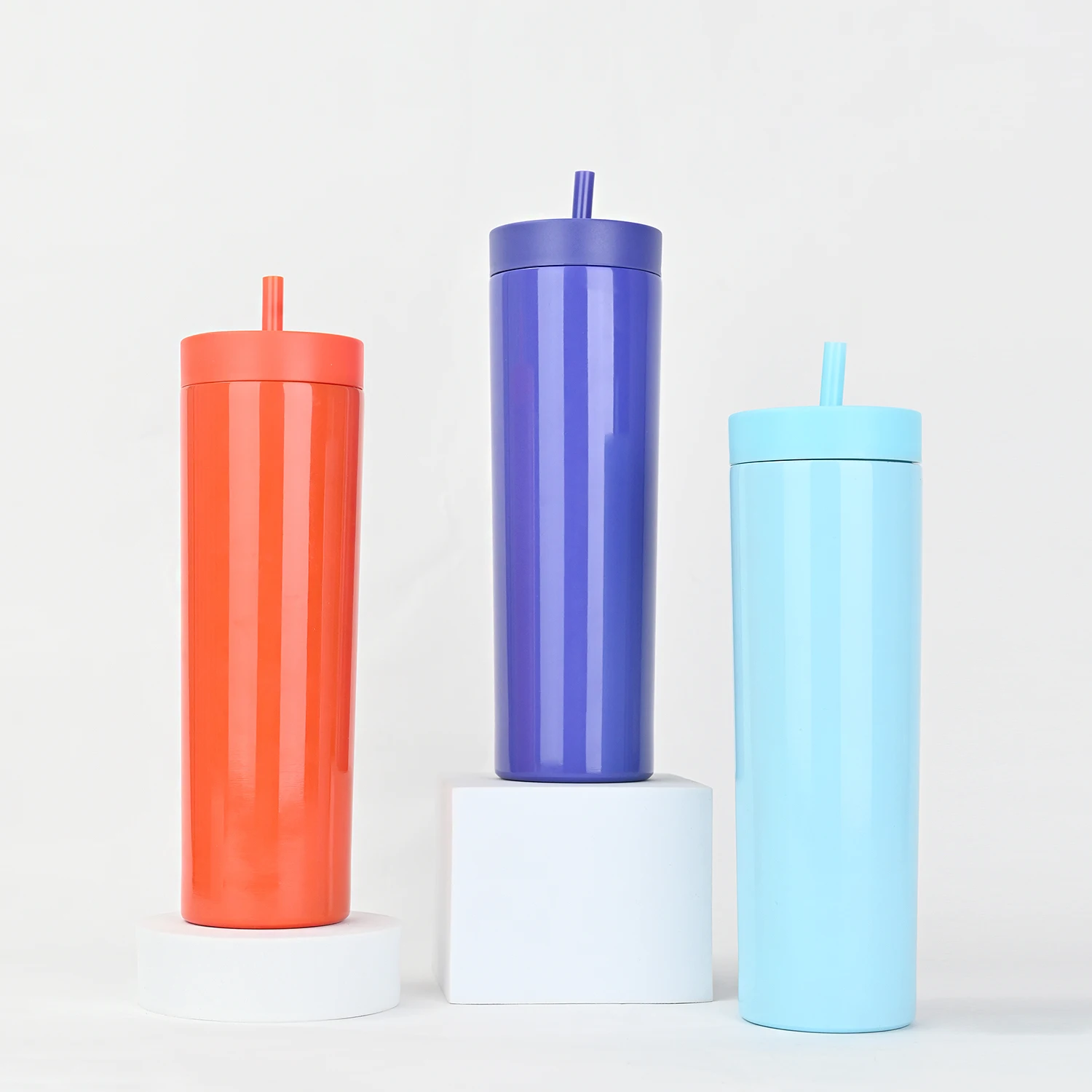 wholesale double walled stainless steel insulated weighted sippy cup with straw for camping drink bottle