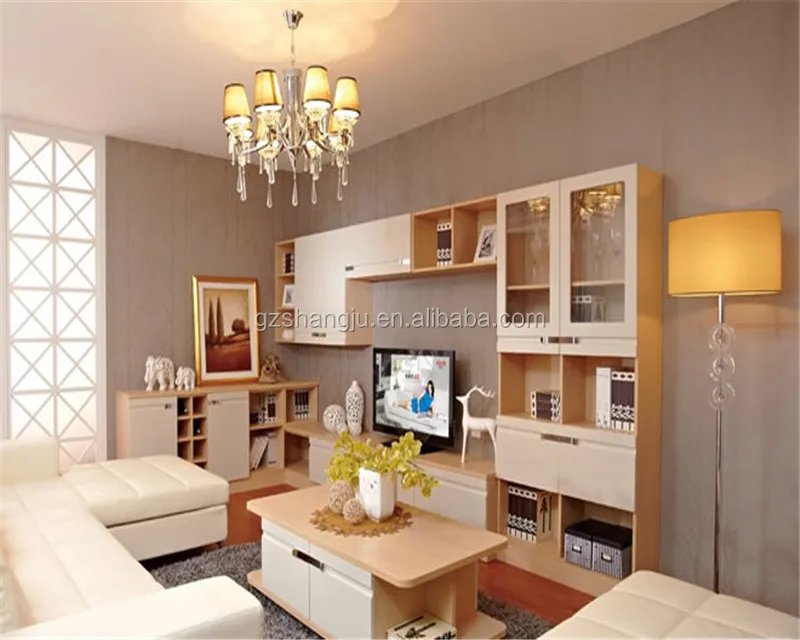 Living room furniture unit wooden wall mounted console stand modern tv cabine