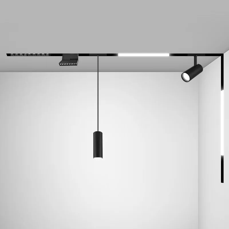 Modern Design DC 48V Surface Mounted 4 Installation Methods White Led Cob Magnetic Track Rail Lighting System For Project