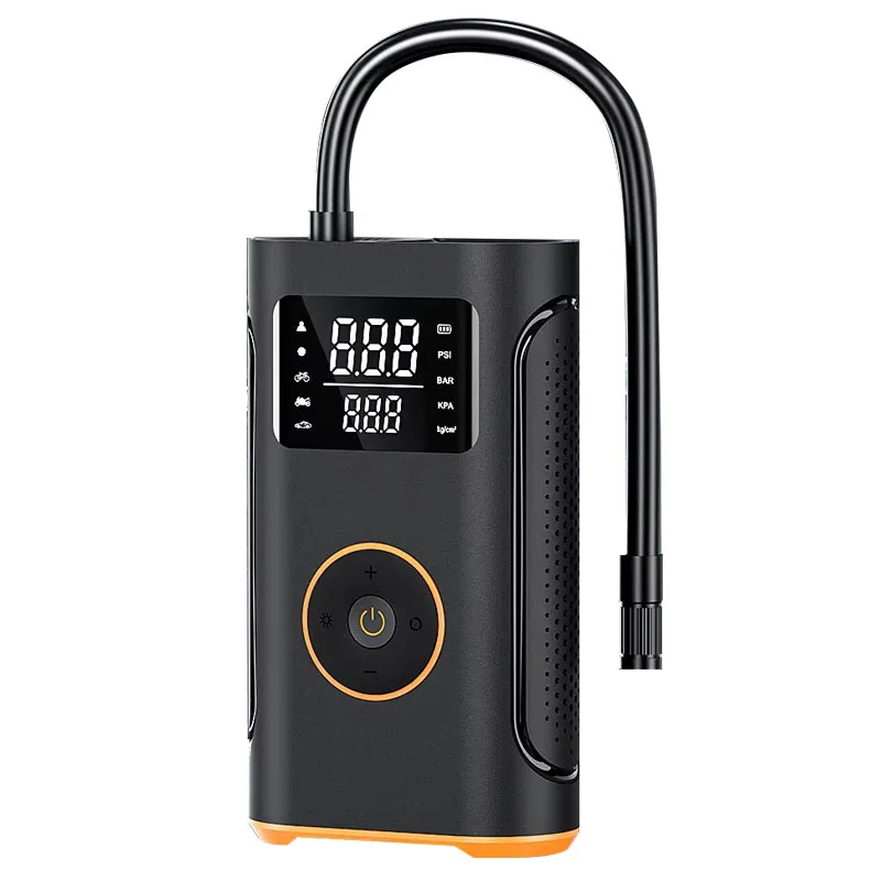 Air Compressor with Digital Pressure Gauge, Motorcycle, SUV, Electric Bike, Bicycle,with 4000mAh Battery & LED Light