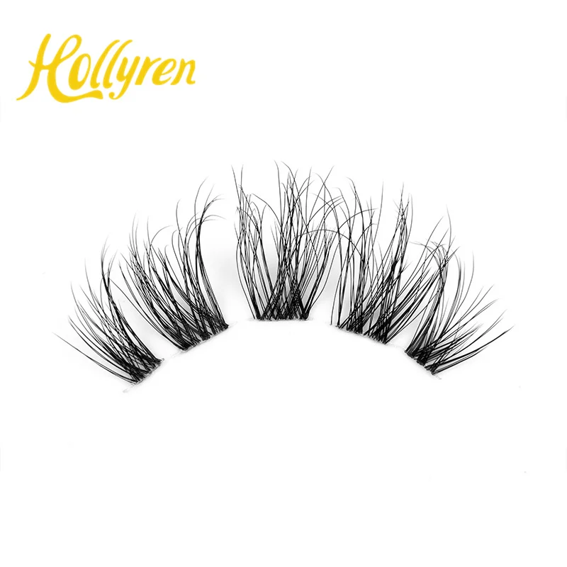 DIY Faux Mink Individual 3D Segmentes Lashes Wholesale Extra Fine Band Eyelashes Pre-cut Thin and Clear Band cluster lash kit