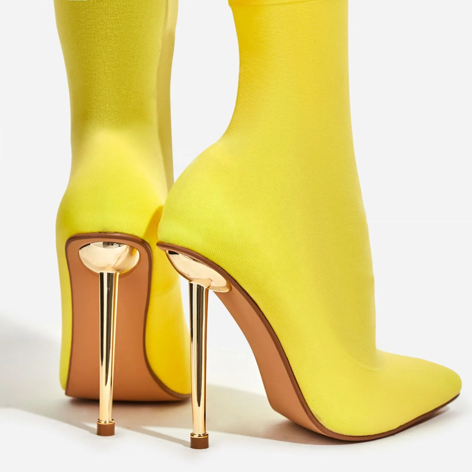 Knit mesh upper pointed toe sexy Lady high heel boot