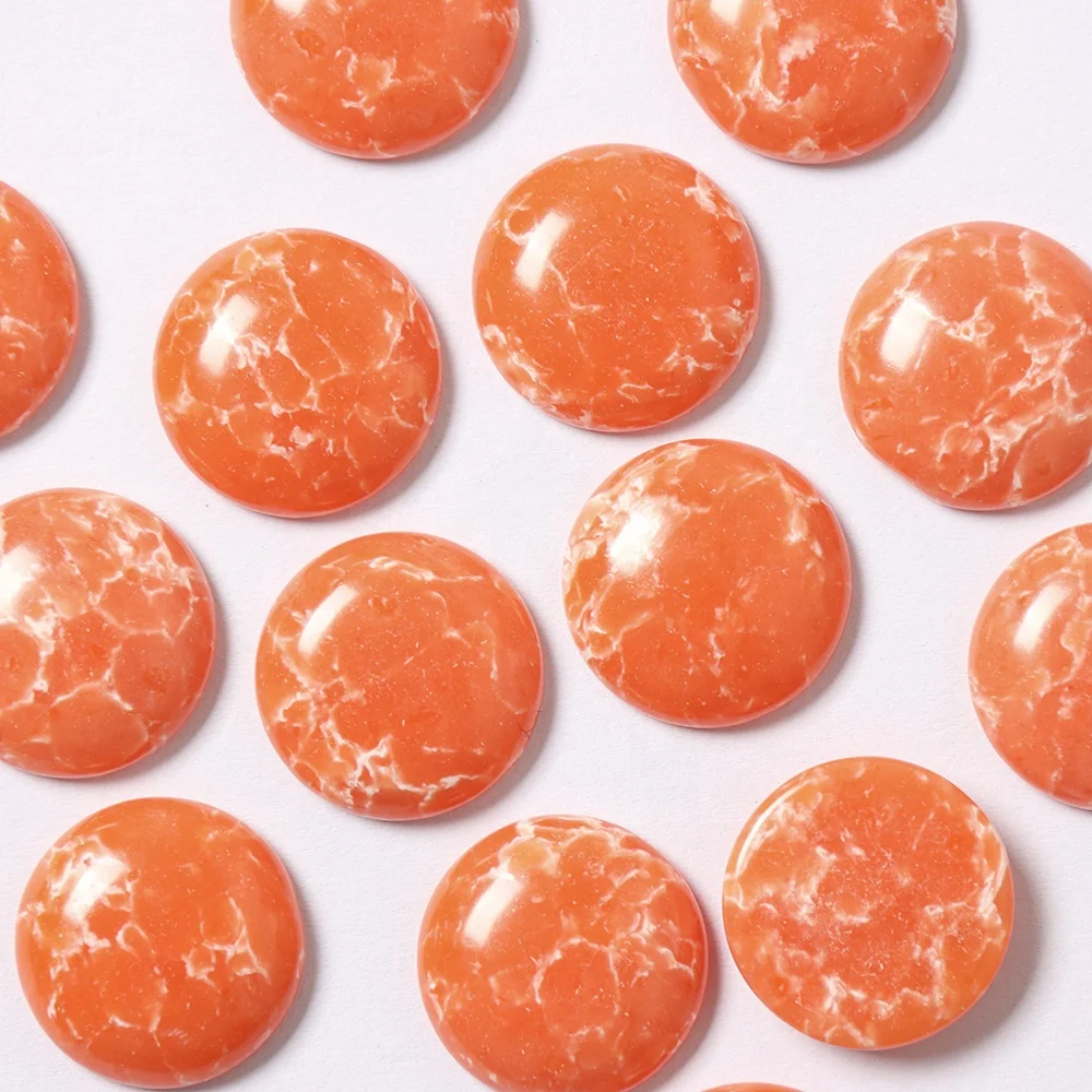 3~20mm Fresh White Jelly Stone Half Round Flat Ring DIY Ring Jewelry Inlaid With Bread Beads Jewelry Accessories