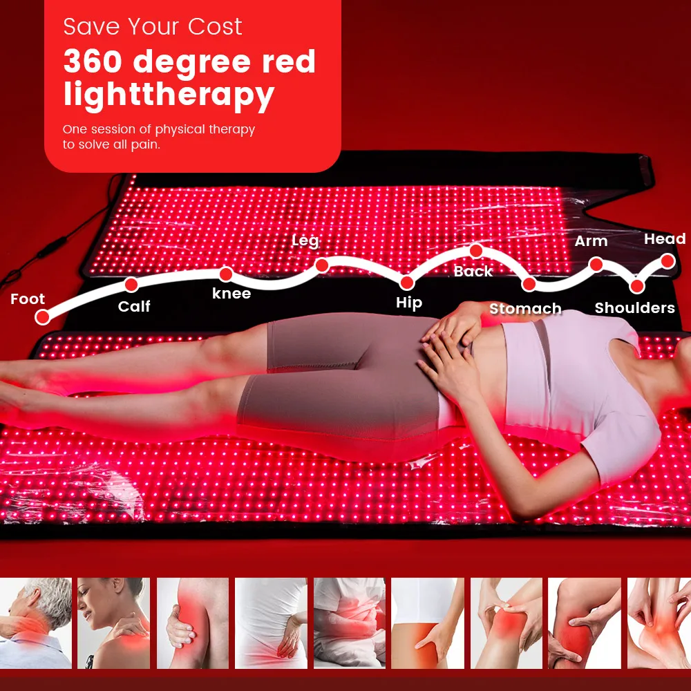 Biggest Home use red light therapy blanket for Full body 660nm 850nm pain relieve infrared light therapy sleeping bag