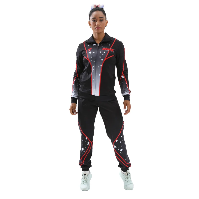 Latest Custom Training Cheerleading Warm Up Jacket And Pants