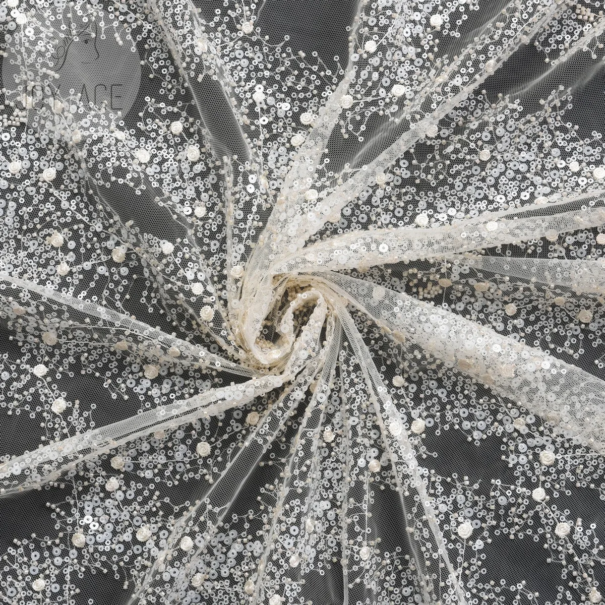 Тюль с розовым цветком, украшенный бусинами и блестками, Свадебное кружево для свадебного платья, можно заказать на вечеринку