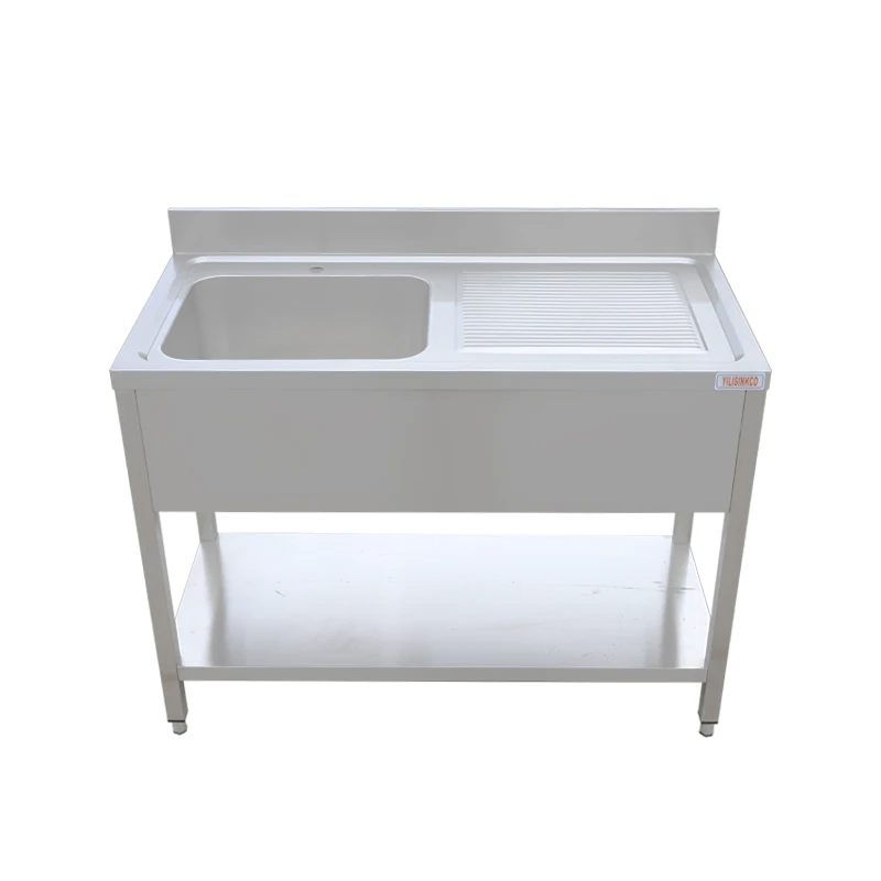 Adjustable Legs Deep sink Kitchen Food Sink Table single bowl kitchen sink with drainboard