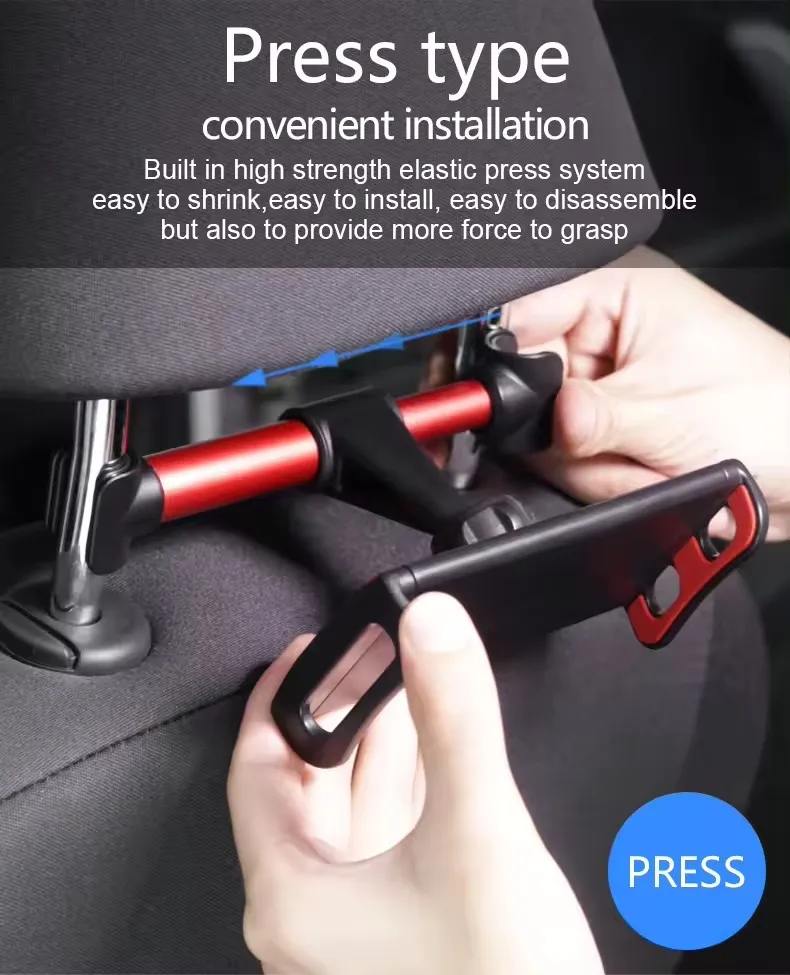 HZ-25 Mobile Phone Car Back Seat Holder 360 Degree Rotate Stand Auto Headrest Bracket Support For Tablet PC iPad Mini Pro