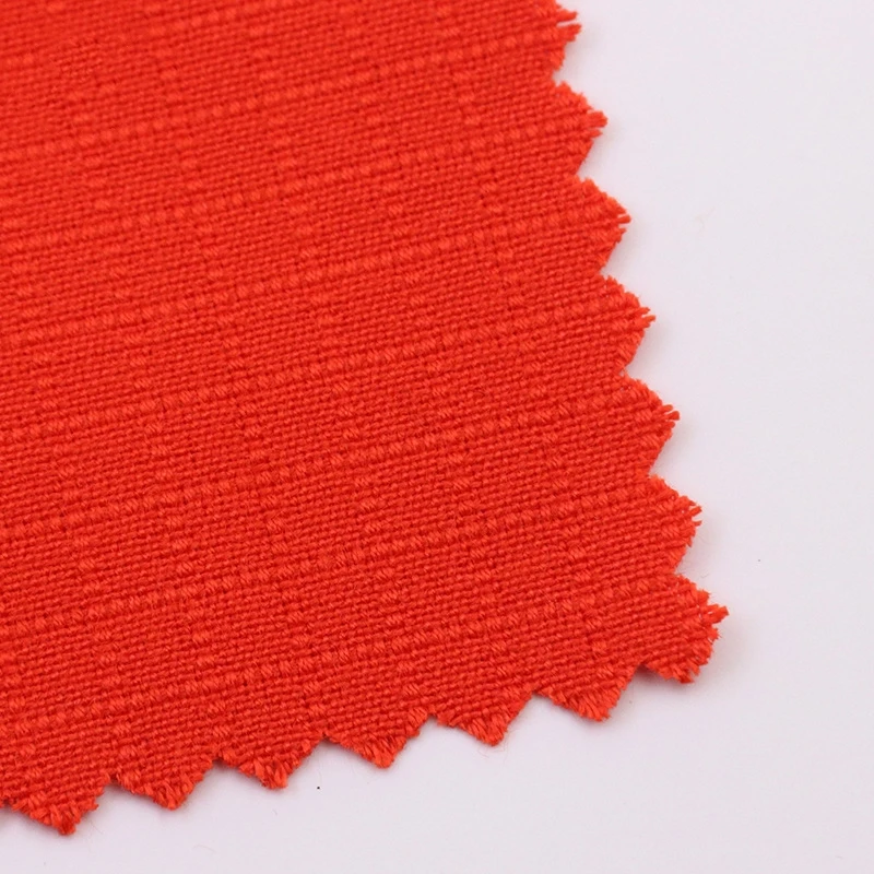 32s 210gsm ripstop IIIA Aramid Kevlar Fabric Orange Piece Dyed Flame Retardant Woven Twill for Garments Firefighters  Workwear