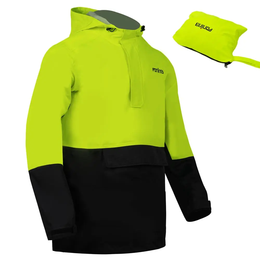 Packable Windbreaker Outdoor 10000mm Waterproof Hooded Lightweight Rain Jacket Raincoat