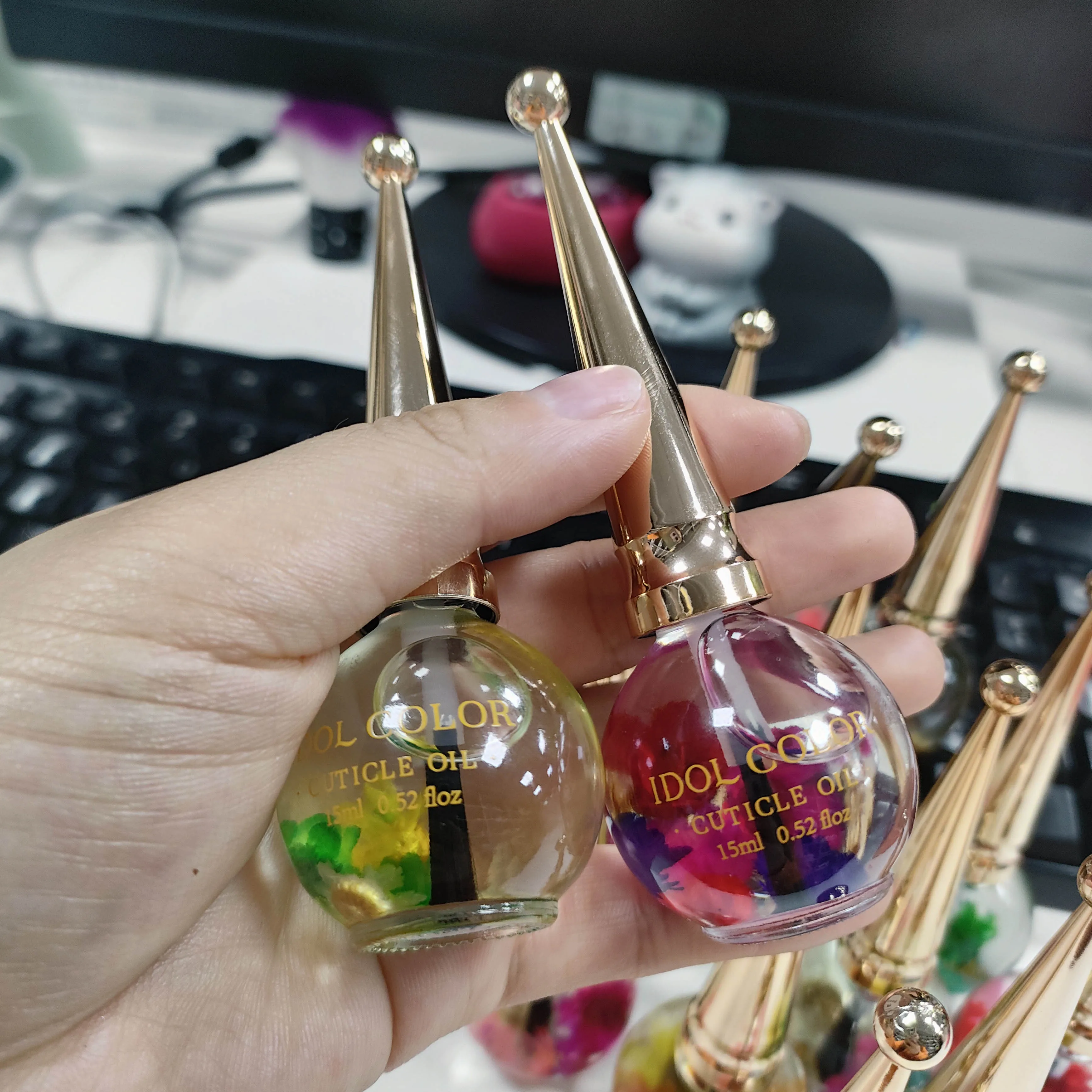 Most Popular Organic Natural Dried Flower Cuticle Care Oil Revitalizer Custom Strawberry Nail Oil Manufacturers Bottles Packing