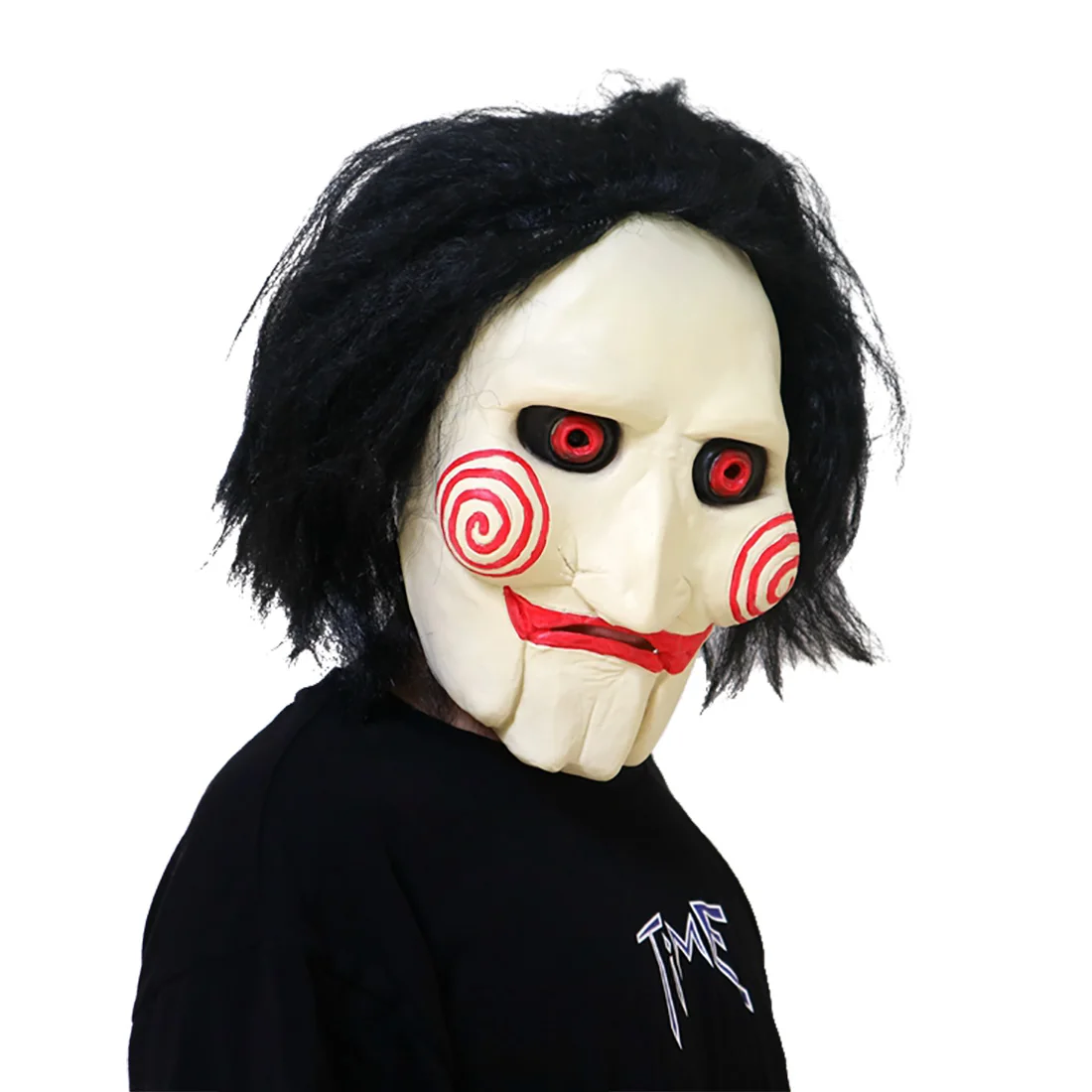 Movie The Saw Simulated Custom Full Head Face Mask Party Halloween Cosplay Real Funny Latex Mask