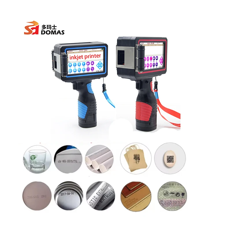 DOMAS industrial tij printer Small handheld inkjet printer 25.4mm Handheld Labeling Machine Carton Plastic Bottle bag printer