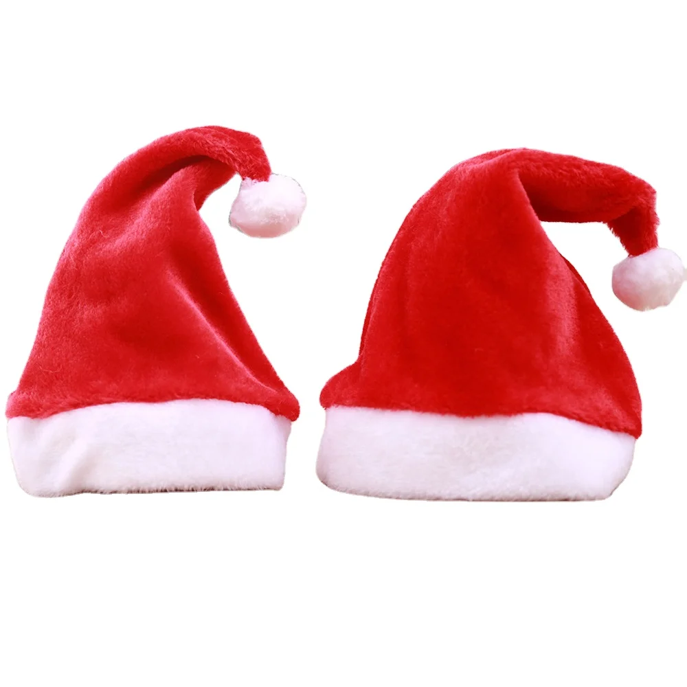 Wholesale High Quality Luxury Christmas Xmas Plush Hat For Xmas Party