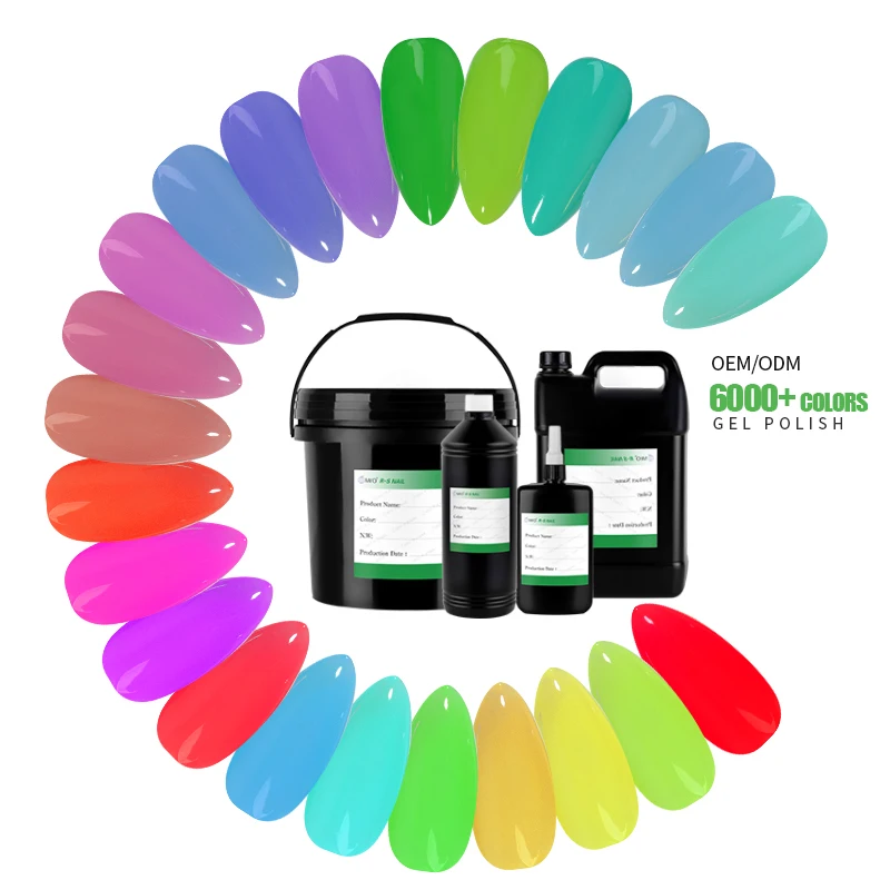 R S Nail Factory Direct Sale 1 kg Barrel Bulk Color Gel Polish  Nail Glue Adhesive 6000 Colors Long Lasting Varnish Nail Uv Gel