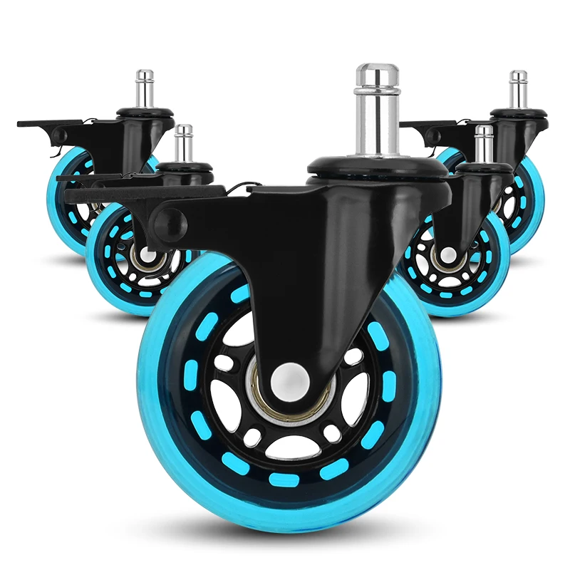 Universal 3 Inch Medical Heavy Duty Industrial Wheel PU Swivel Furniture Chair Caster with Brake Office Chair Caster Wheel