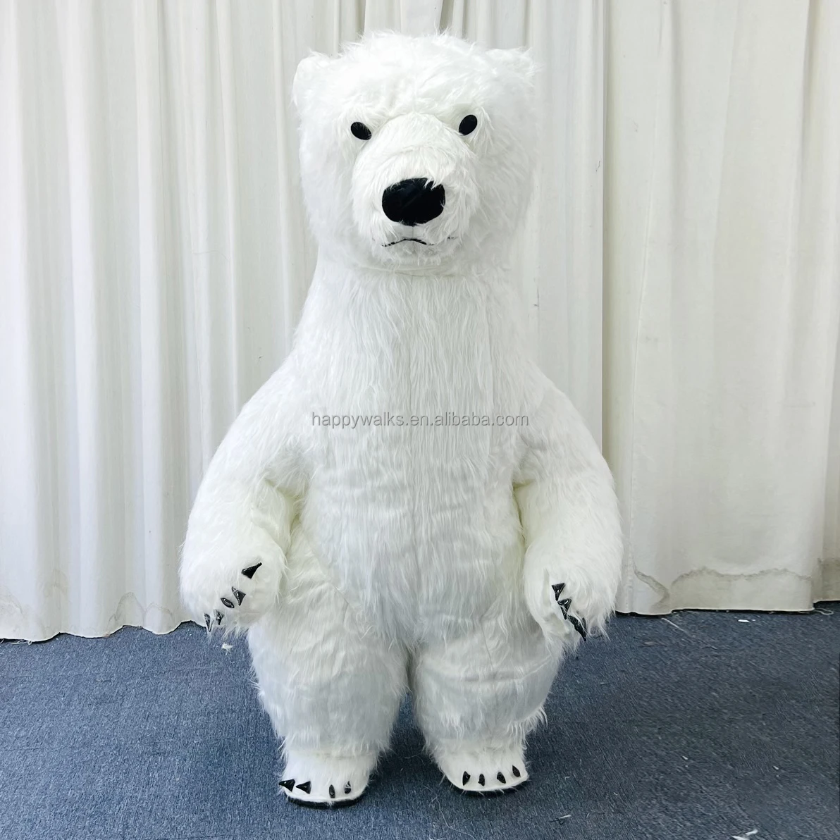 Advertising 2.6m/3m Inflatable White Yellow Polar Bear Mascot Costume Wearable Walking Cartoon Costumes for Stage Performance