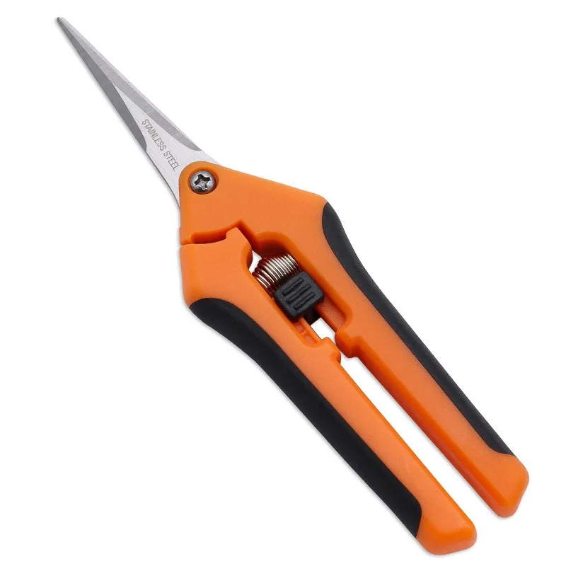 Stainless steel straight elbow pruning scissors Floral garden pruning gardening fruits and vegetables picking fruit grape scisso