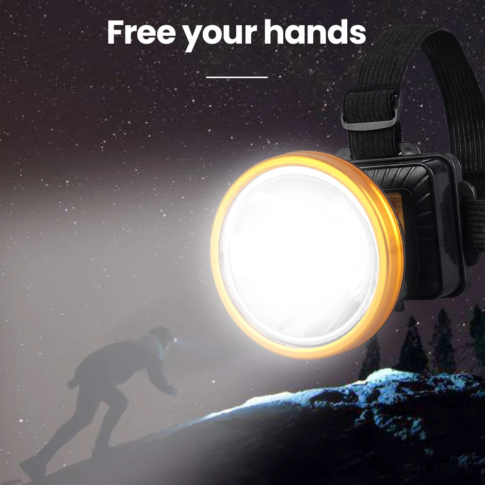 Новый водонепроницаемый IP65 Hand Free 2 уровня затемнения 50 Вт/80 Вт светодиодный налобный фонарь 18650 аккумуляторная