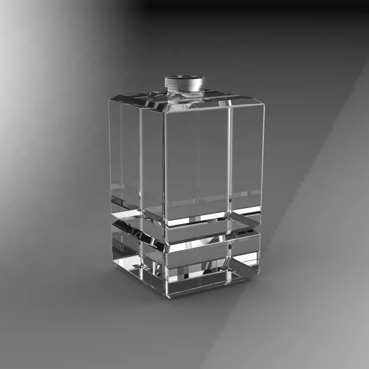 clear square Perfume Empty bottle Cosmetic Packaging glass perfume bottle spray for perfume