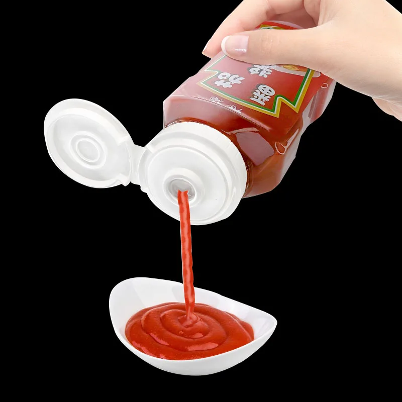 Food Grade Ketchup Honey Sauce Flip Top Cap Plastic Squeeze Bottle Dispensing Cap