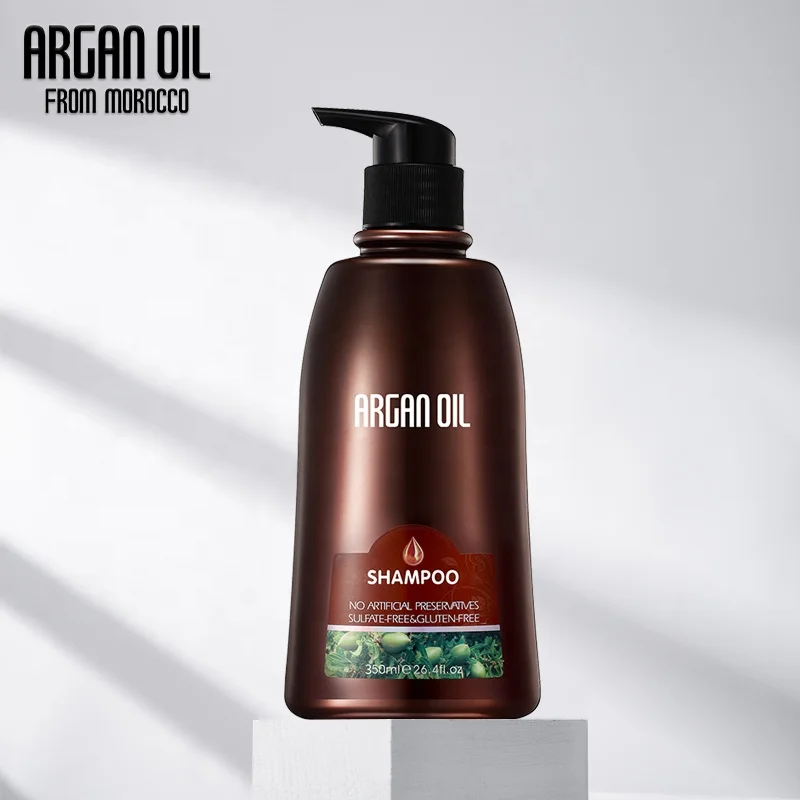 Morocco Argan Oil Hair Shampoo with argan oil keratin fatty acids proteins for hair loss prevention making smoother