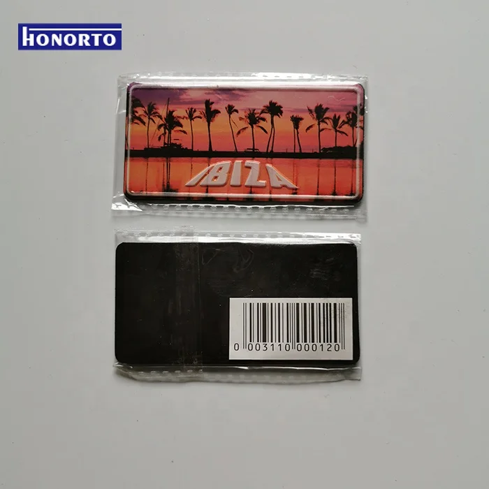 Factory Customized Island Name Souvenir Promotional Metal License Plate IBIZA Fridge Magnet