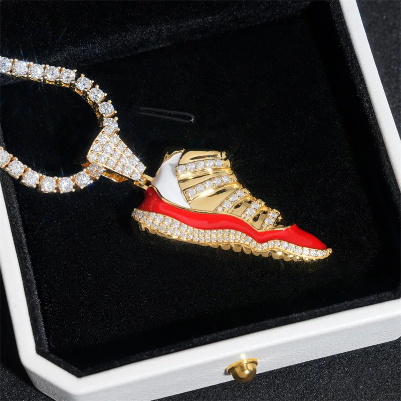 New Arrival Hip Hop Sport Shoe Pendant Iced Out Moissanite Diamond Pass Diamond Tester GRA certificate