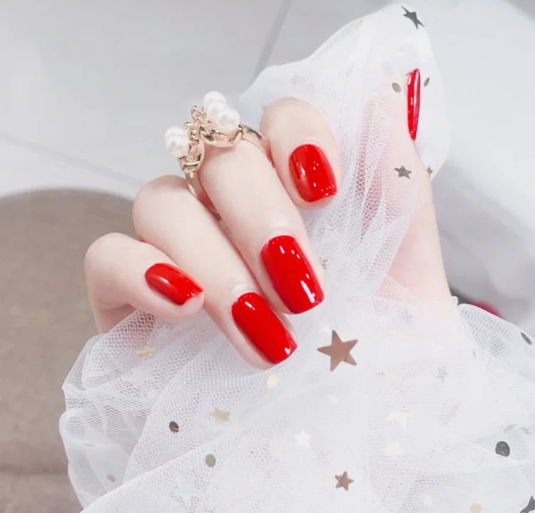 Factory direct square uv fake nails Artificial design Pink Products 24pcs supplies nails Press On Nails