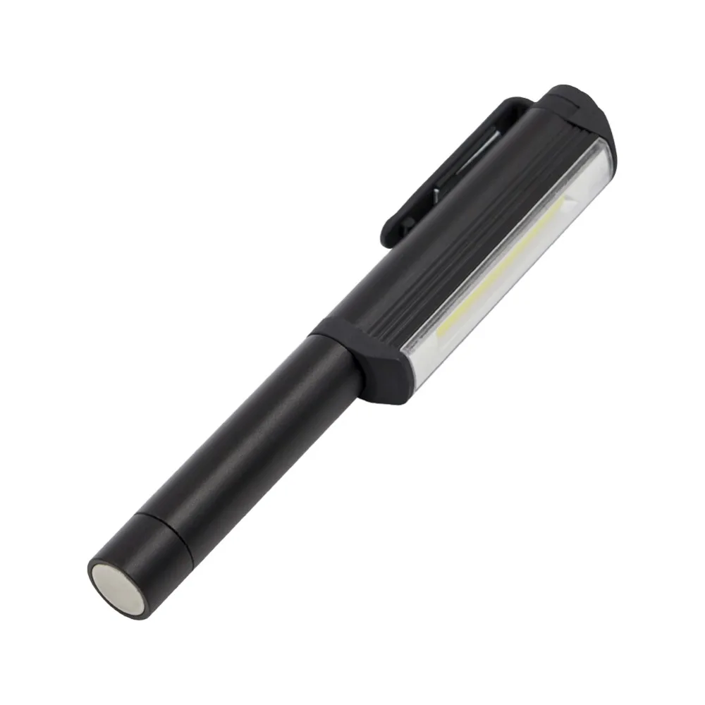 COB Mini Blue Pen Shape LED Light Lamp Pocket Clip Work Camping Torch Pen Flashlight